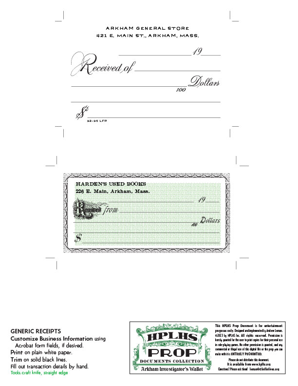 All-Purpose Receipts