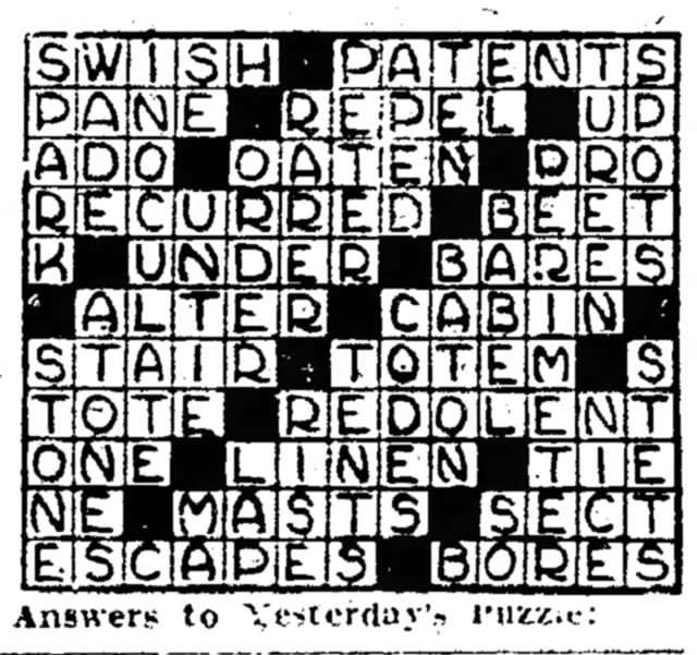 Crossword answers
