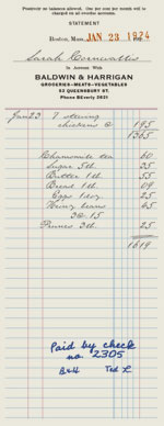 Grocery receipt