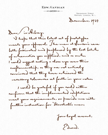 Edward Gavigan letter
