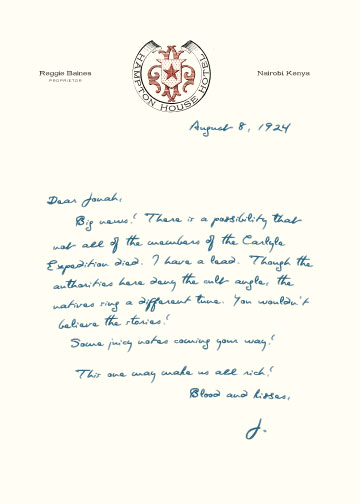 Elias' letter to Kensington