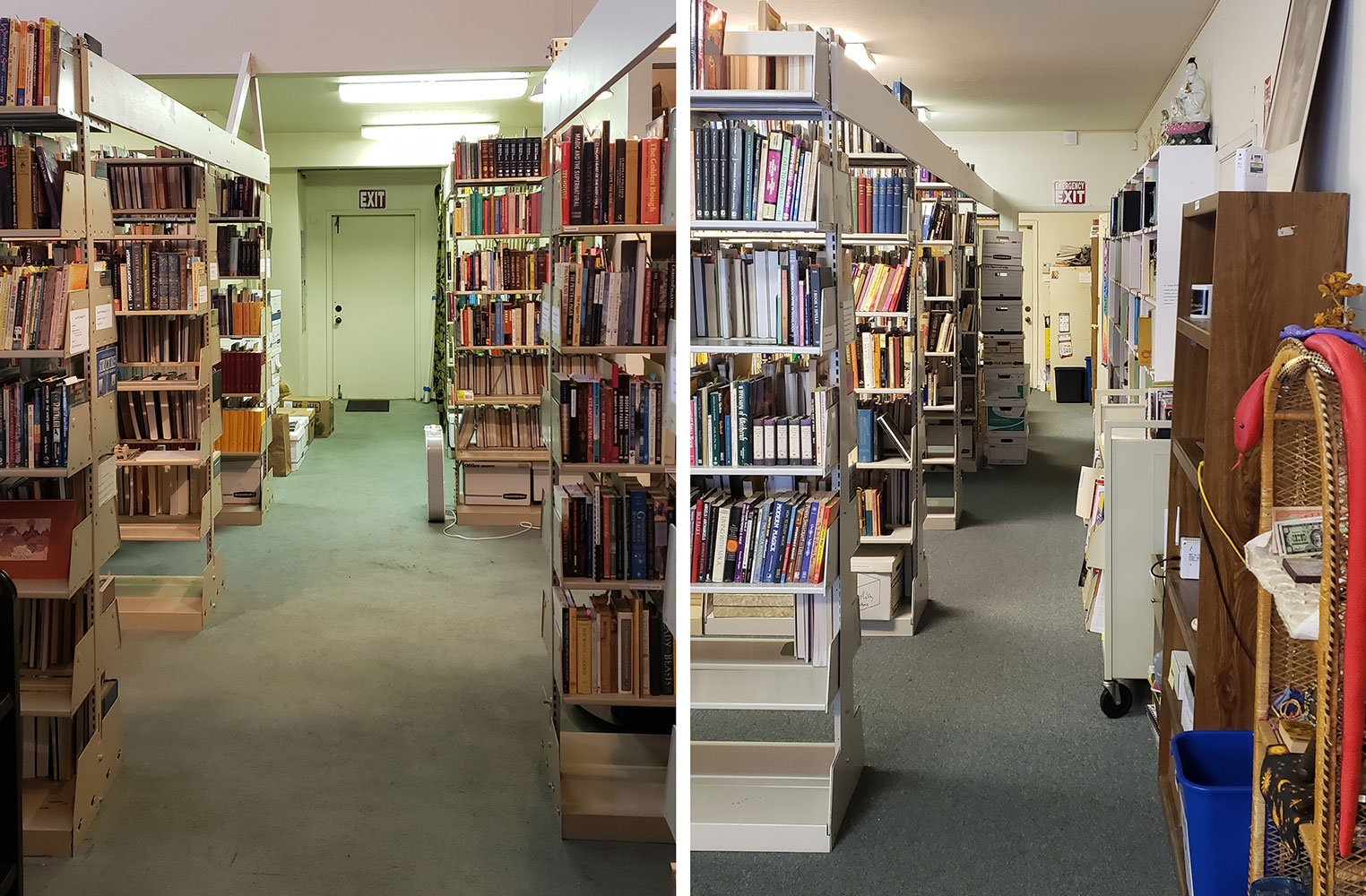 Shelves of books at the Adocentyn Library
