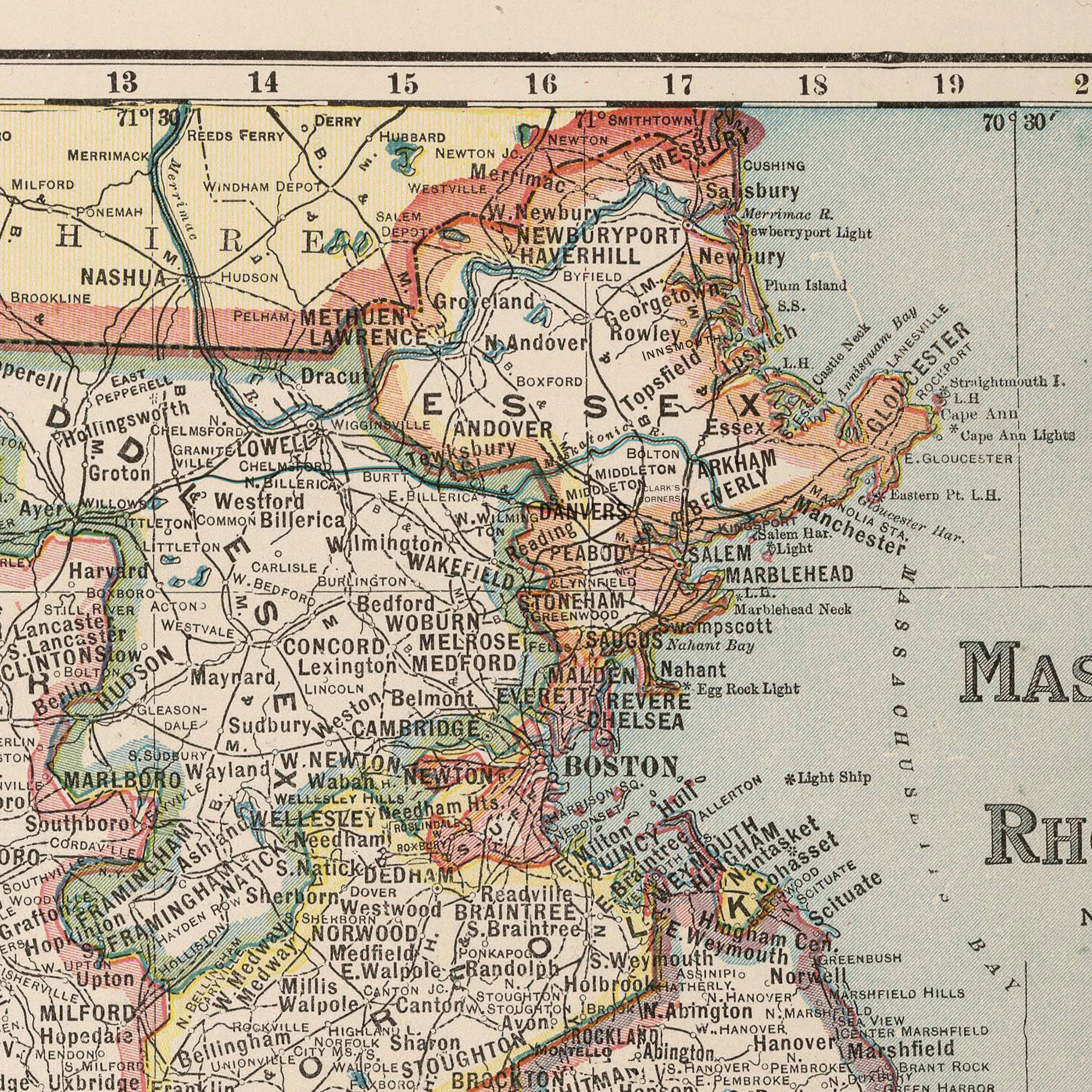 New England map detail