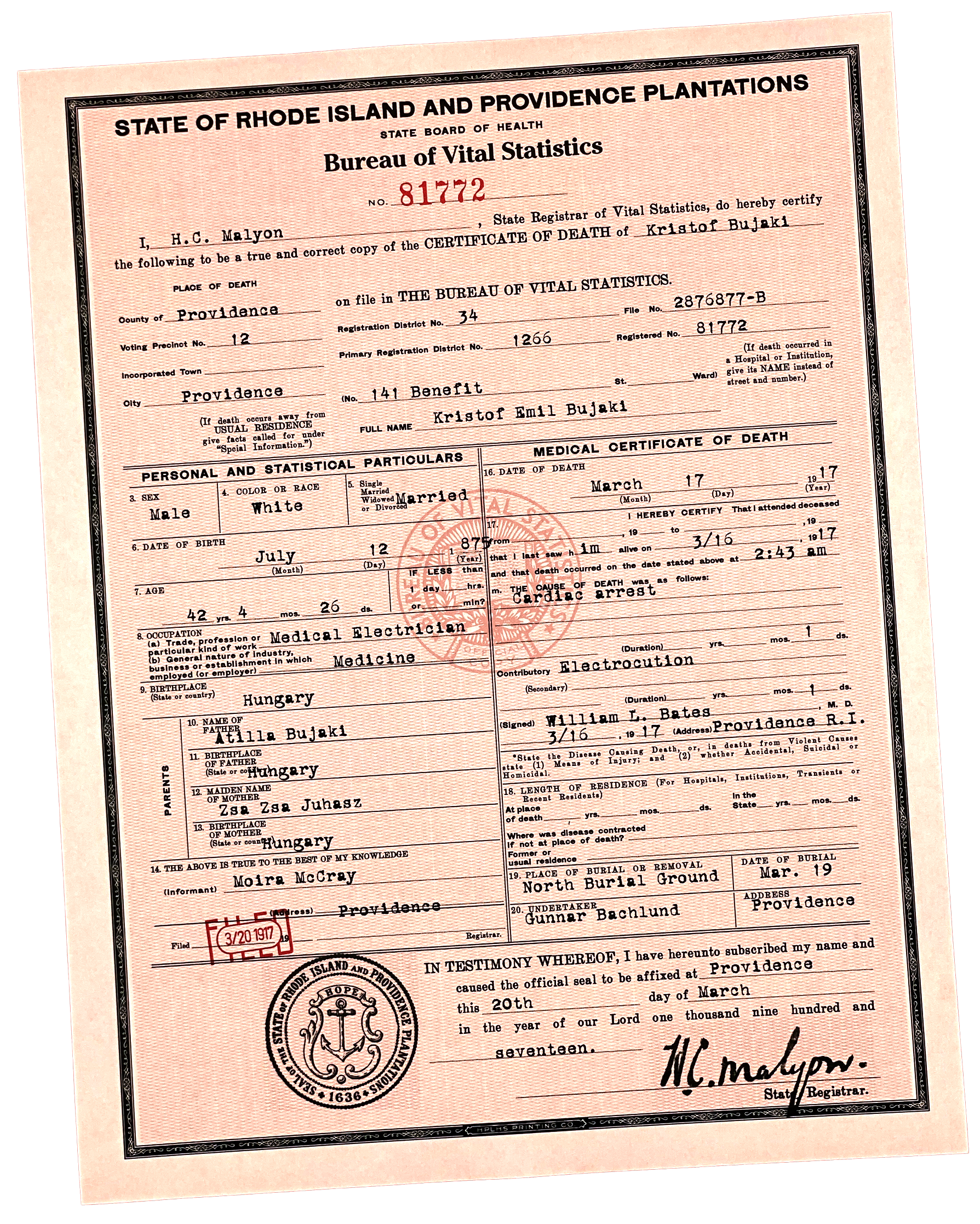 Death Certificate