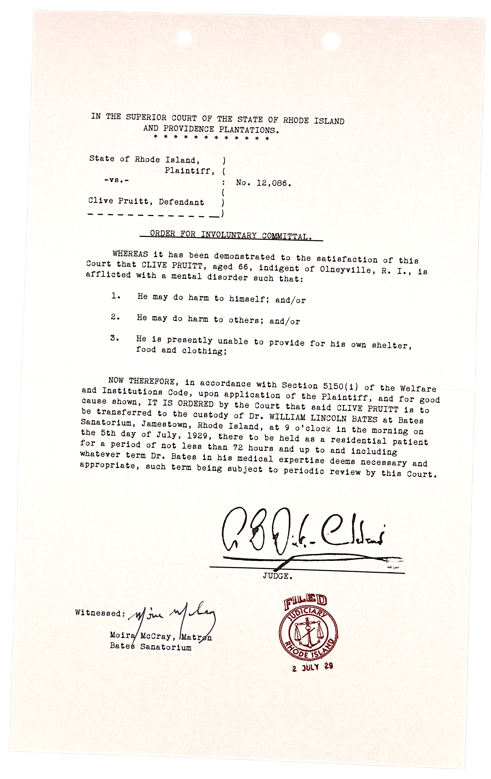 Committal Order