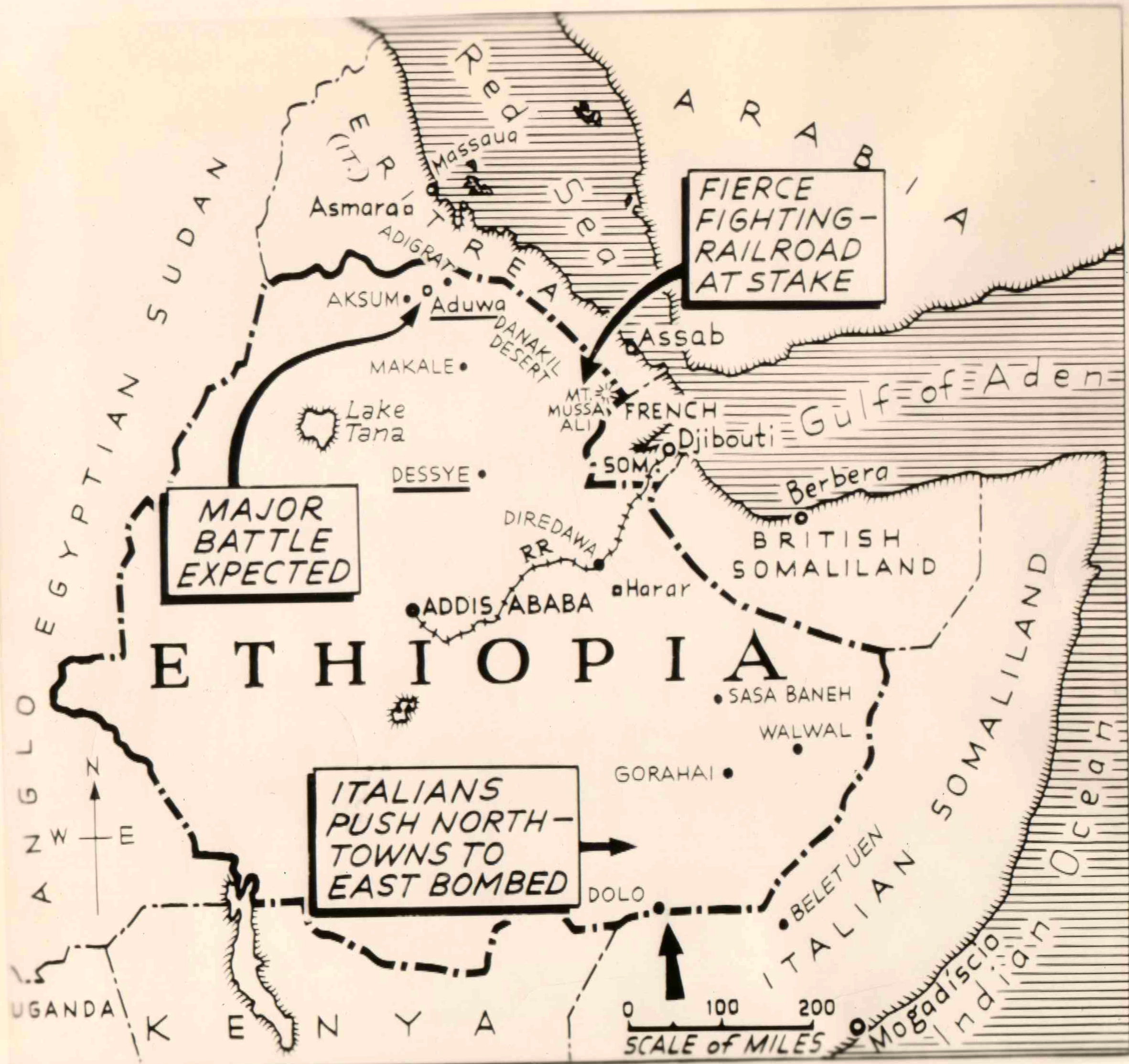 Ethiopian invasion map